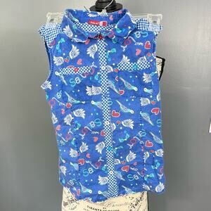 Pelican kids button up collared bird patterned tank top